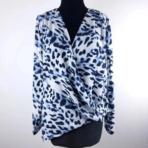 Revolve Eight Sixty Cerulean animal Print Lightweight Blouse M